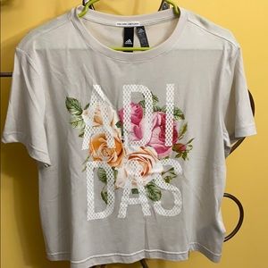 Adidas Women’s Floral Shirt Size Small Crop